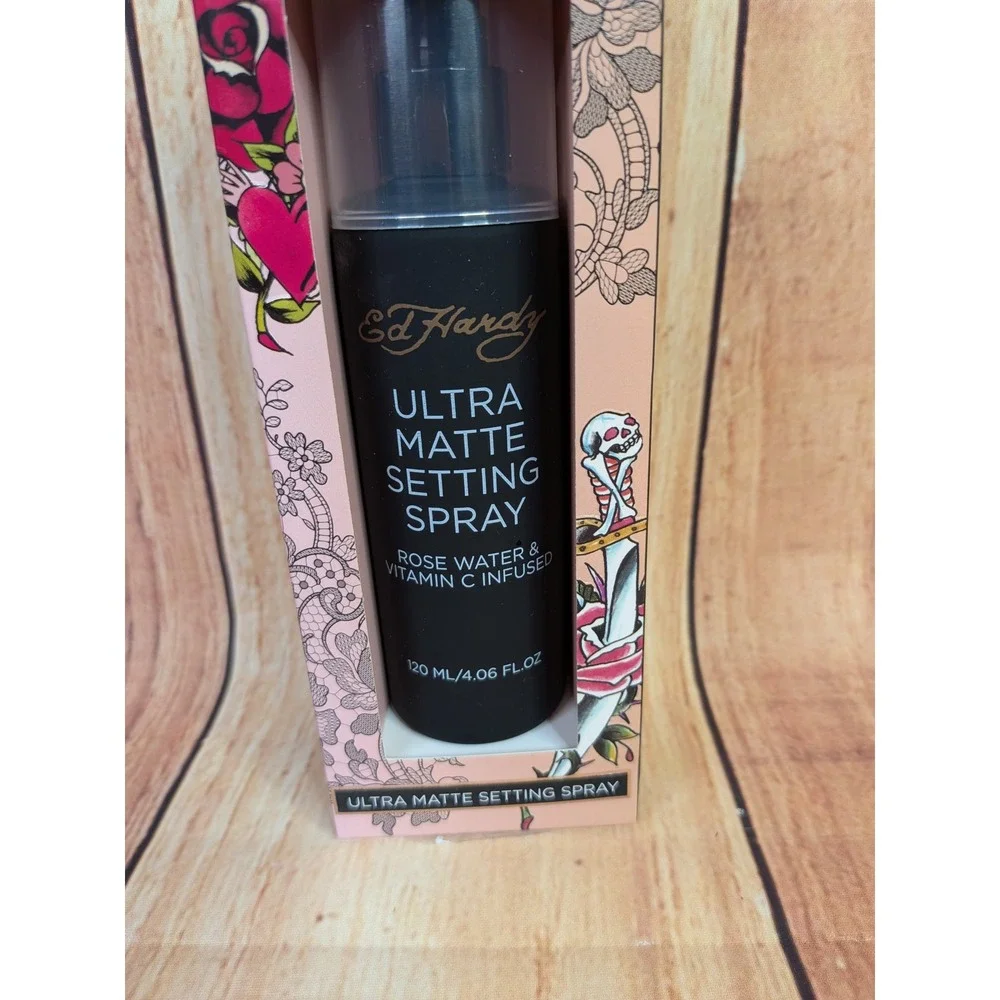 Ed Hardy Ultra Matte Setting Spray 4.06oz Rose Water Vitamin C Infused